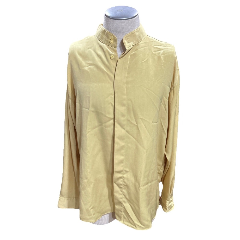 City Streets mens shirt XL Long Sleeve Yellow button Street Wear